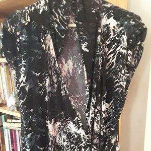 Black and white crossover dress